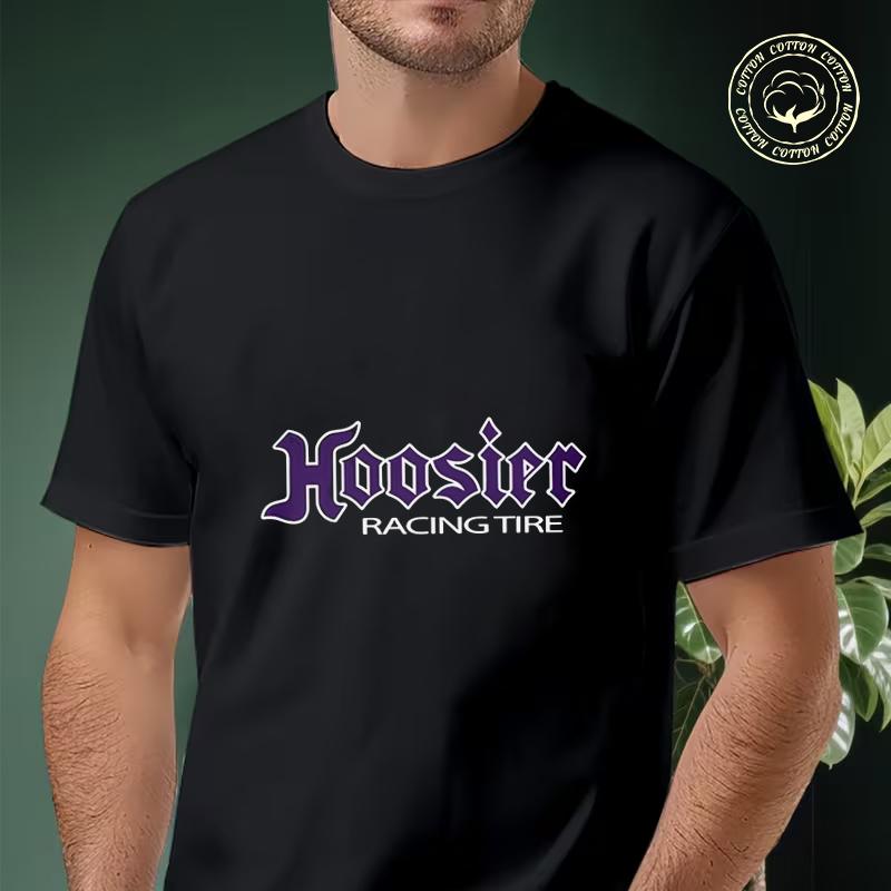 T-shirt da Motociclista con Grafica Hoosier Racing Tire Cotone Uomo e Donna Estetica Alta Qualità Unis
