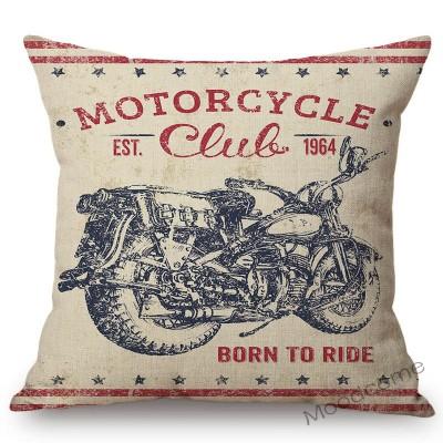 Vintage American Style Muscle Motorcycle Club Art Throw Pillow Case Retro Classic Motorbike Poster Art Linen Cushion Cover Case