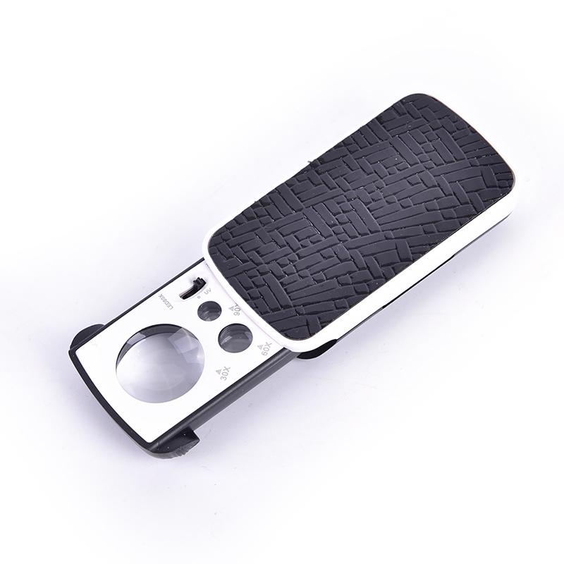 1Pc 30/60/90X Jeweler Magnifier Glass Acrylic Uv Led Slide Light Loupe