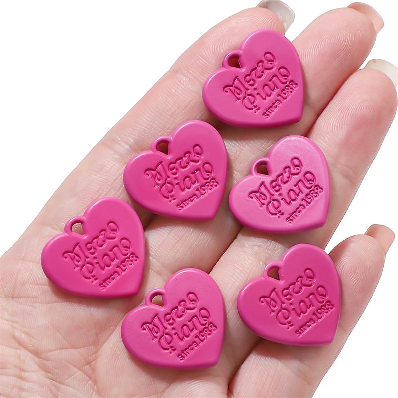 10 etichette acriliche con ciondolo a forma di cuore d'amore per la realizzazione di gioielli, orecchini fai da te