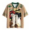 Harajuku Japanese-style Pattern 3D Print Sports Quick-dry Breatha V-neck T-shirt Outdoor Street Casual Fashion Tee