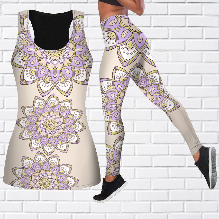 

Красивый наряд для йоги с принтом лотоса для женщин, модные леггинсы для тренировок, спортивные повседневные штаны для фитнеса и йоги 6XL