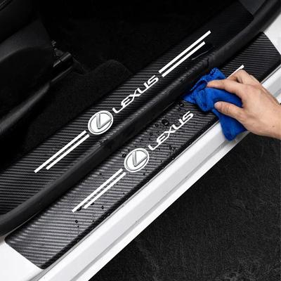 4Pcs Car Door Sill Stickers Anti Scratch Protection Accessories For ES RX NX LS UX LM LX GX LC RZ IS CT GS RC HS SC TX LBX