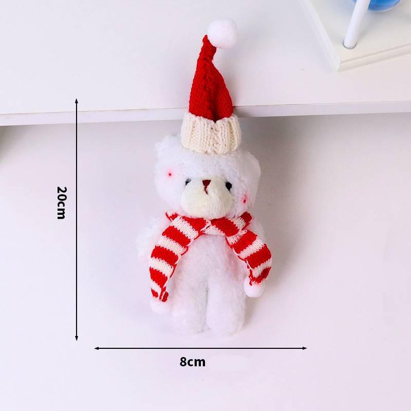 Adorable Plush Christmas Bear Pendant With Colorful Scarves And Hats Perfect For Holiday Decor