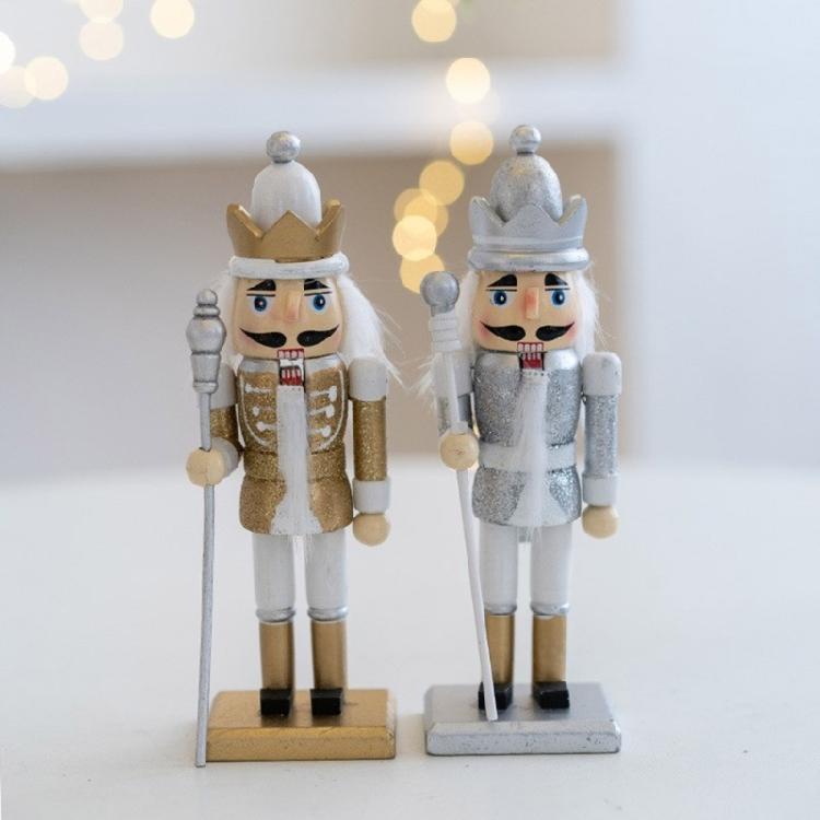 Artisanal Wood Nutcrackers Puppet 16cm Traditional Christmas Centerpieces Decorative King Soldier Figure Toy Ornament