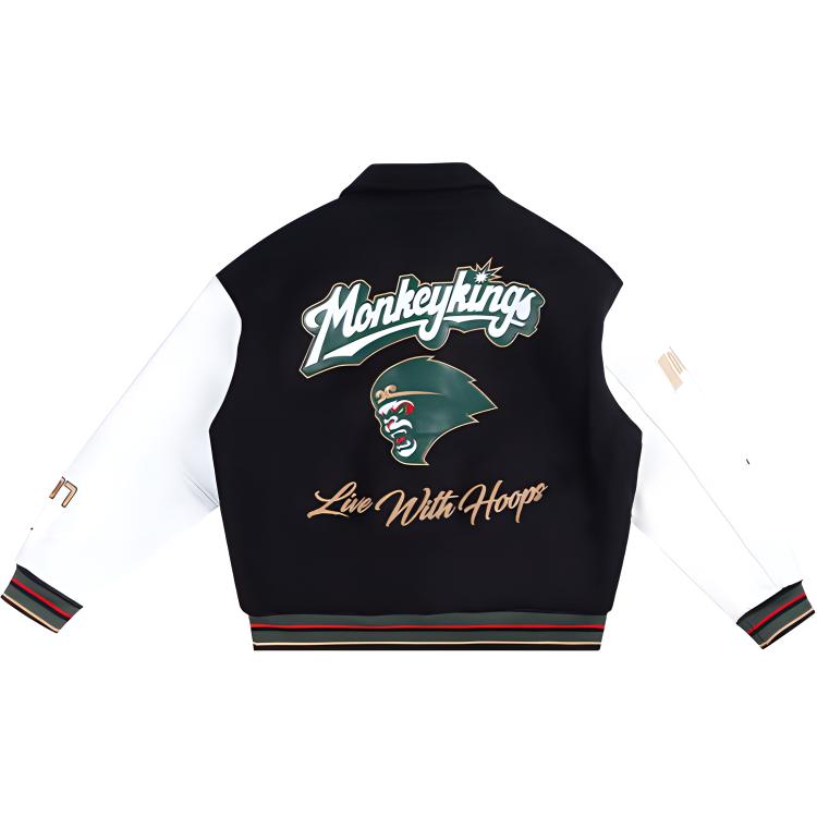 Li Ning CBA Series Professional Basketball Series Button-Up Casual American Style Color Block Vintage Thick Jacket Unisex Jacket AJMU269-1