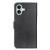 For iPhone 16 Wallet Case Cowhide Texture Anti-Scratch Leather Phone Cover