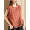 2026 Summer Women's Loose Fit Solid Color Short Sleeve Pullover Top