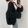Korean Chic V-neck Loose Lantern Sleeve Cardigan Sweater