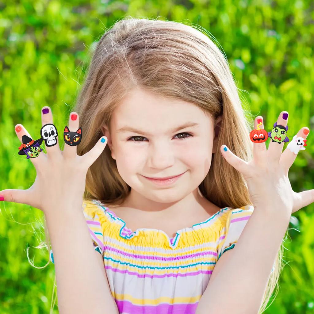 Inel din silicon de Halloween Decorațiuni de petrecere Happy Halloween Dovleac Craniu Decor petrecere de ziua de naștere Favors pentru copii Articole de petrecere acasă