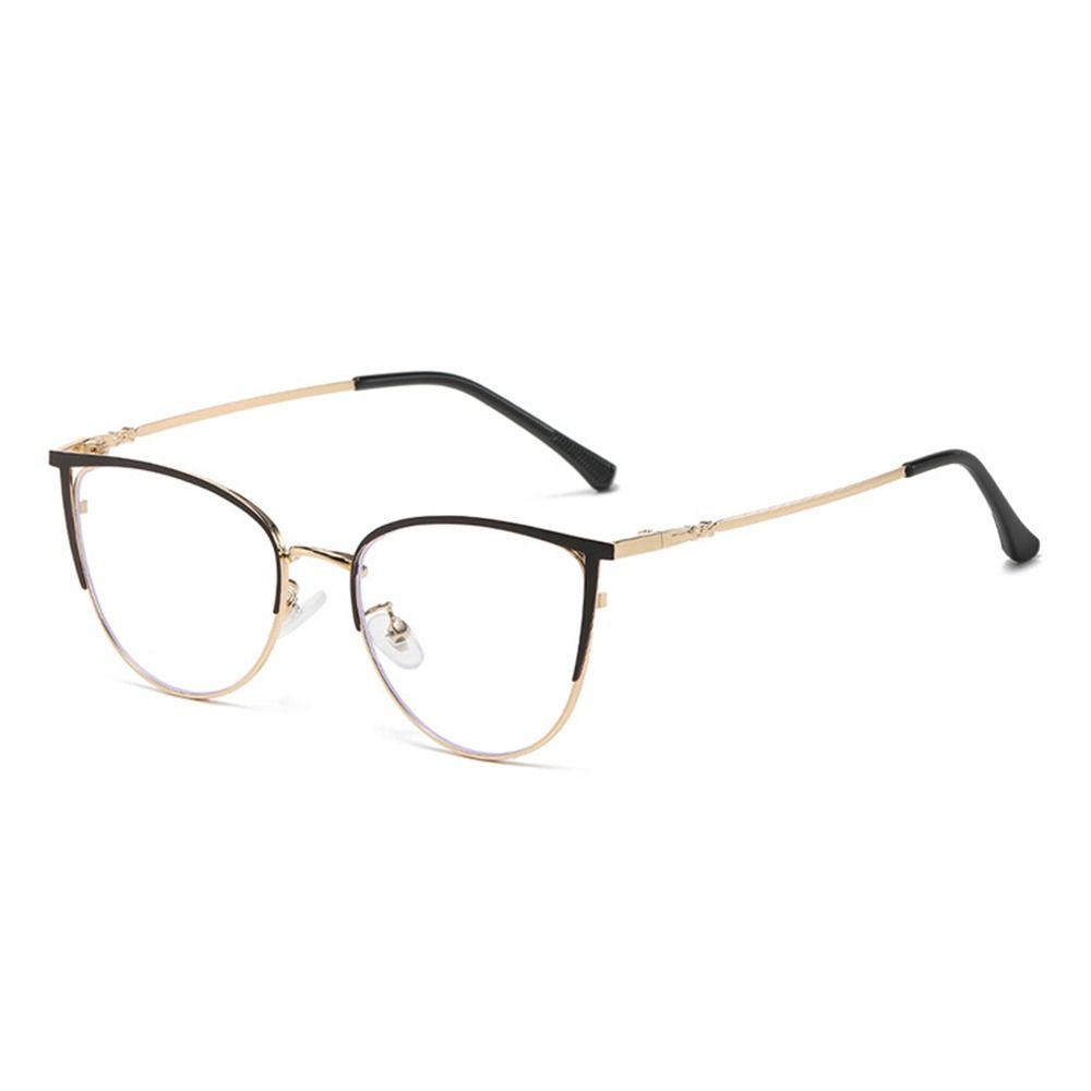 Designer Damer Metall Brilleinnfatninger Anti Blått Lys Briller Kvinner Retro Katteøye 0 Dioptri Optiske Brilleinnfatninger Vintage Kvinne