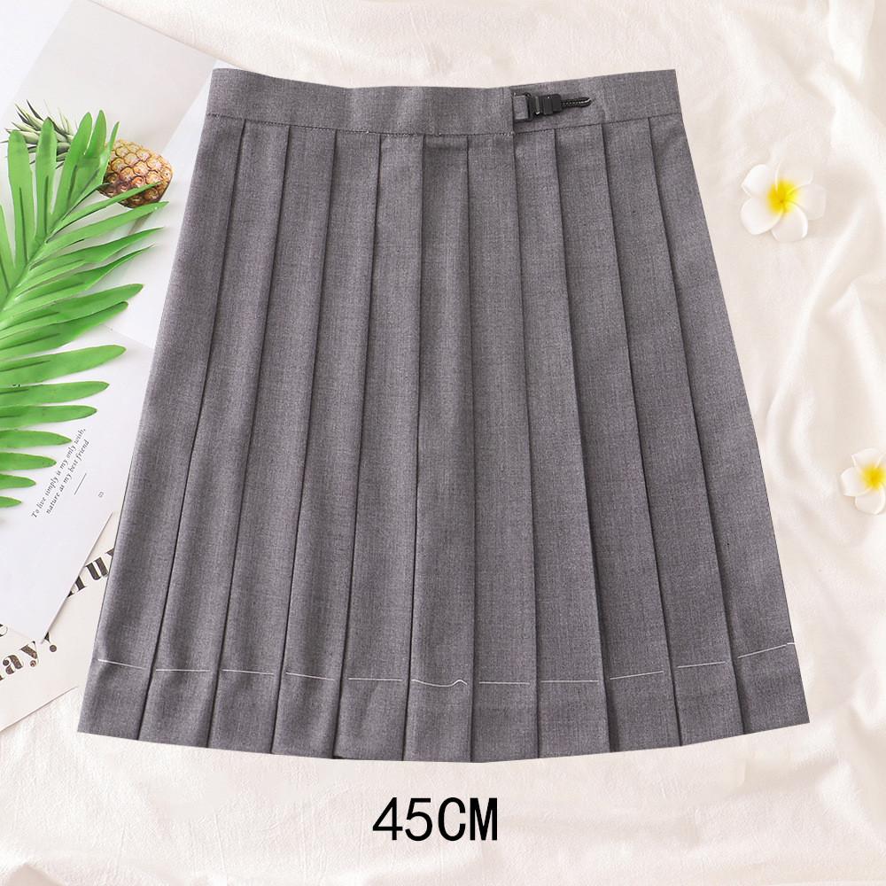 Uniform Pleated Skirt With High Waist For Students Summer College Style