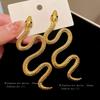 Silver Needle Diamond Metal Serpentine Earrings Personality Exaggerated Design Sense Earrings Niche Fashion Temperament Earrings Women