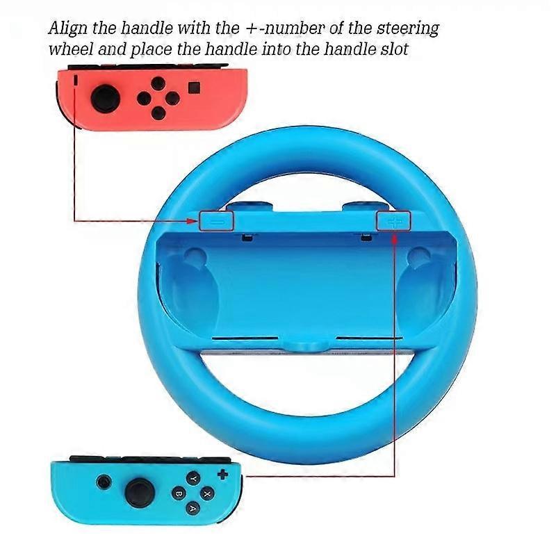 2Pcs Left Right Game Steering Wheel Controller Handle Holder Grip JoyCon Controller Gamepad For Nintendo Switch OLED Accessories