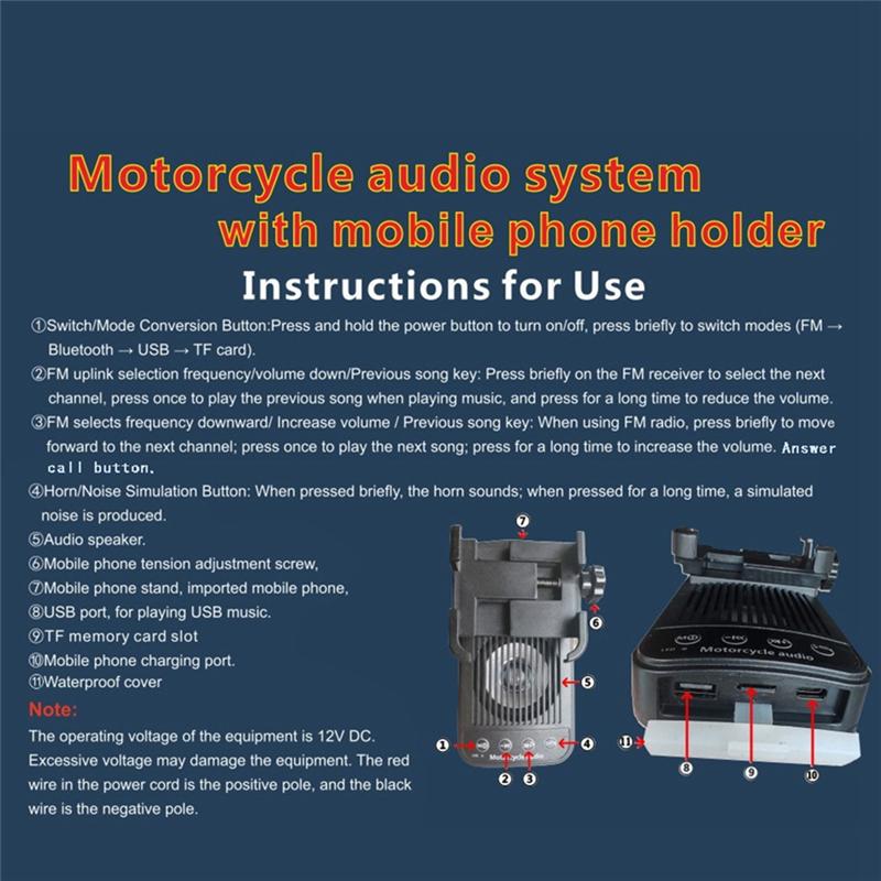 NEW-Bicycle For Road Bike Bluetooth Speaker Answering The Phone Multifunctional Motorcycle Phone Holder For Motorcycles