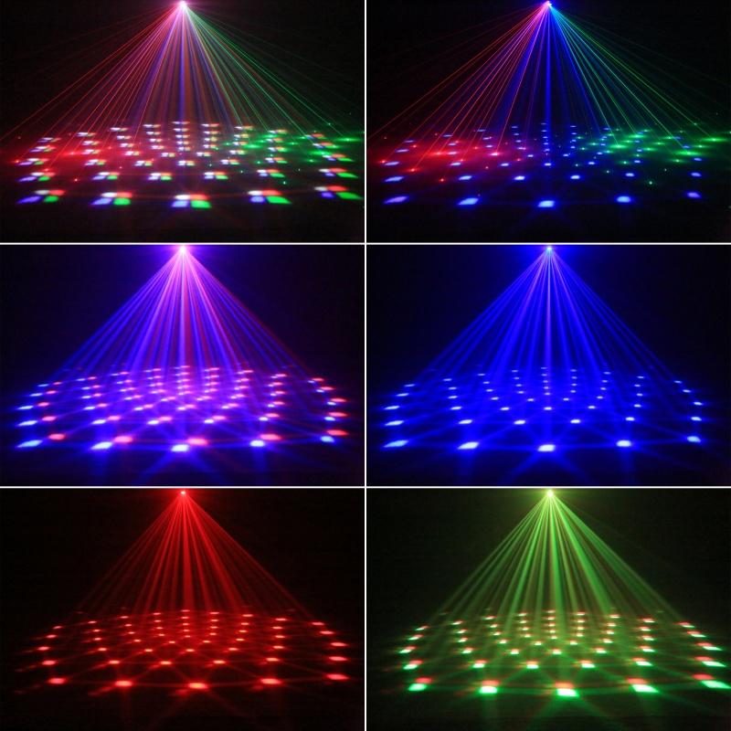 Colorful 60W RGBW Stage Effect Light Remote Control Self-Propelled LED Double Head Golden Hoop Projector Light DJ Disco Party