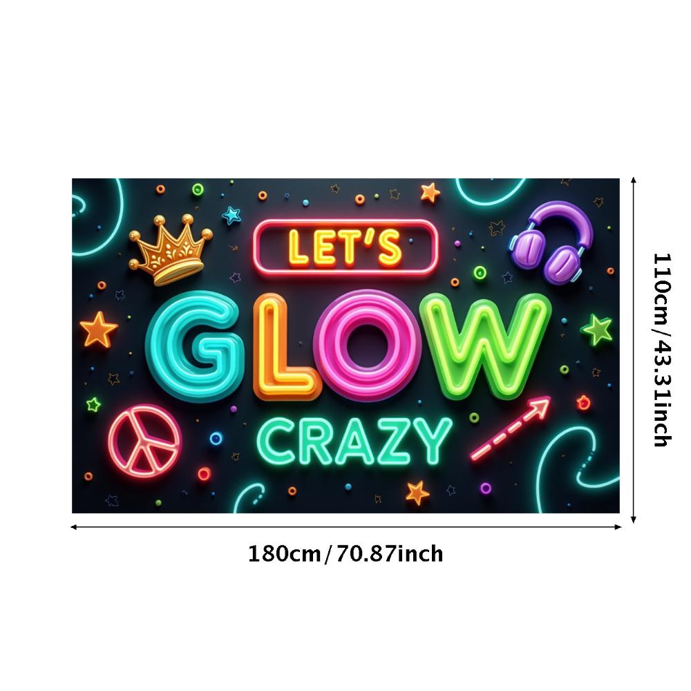 Neon Decoration Headphones Design Neon Party Banner Event Backdrop Party Prop Glow Party Banner For Night Event