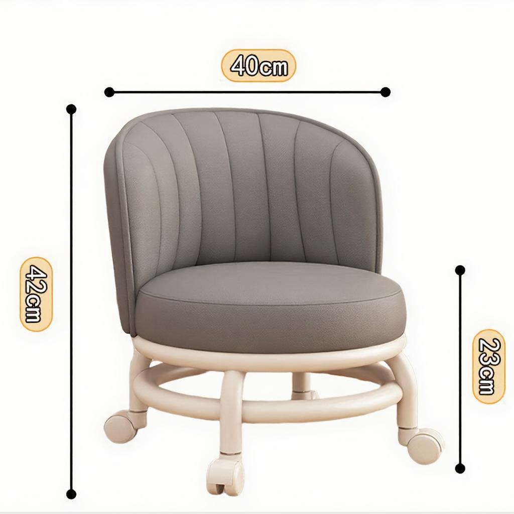 Rolling Stool with 360° Swivel Casters - Shoe Change Stool with Low Sitting Design,Comfortable Height, Durable Frame