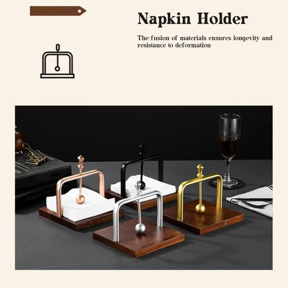 Square Design Tabletop Tissue Holder Smooth Tissue Storage Box Napkin Dispenser  Restaurant