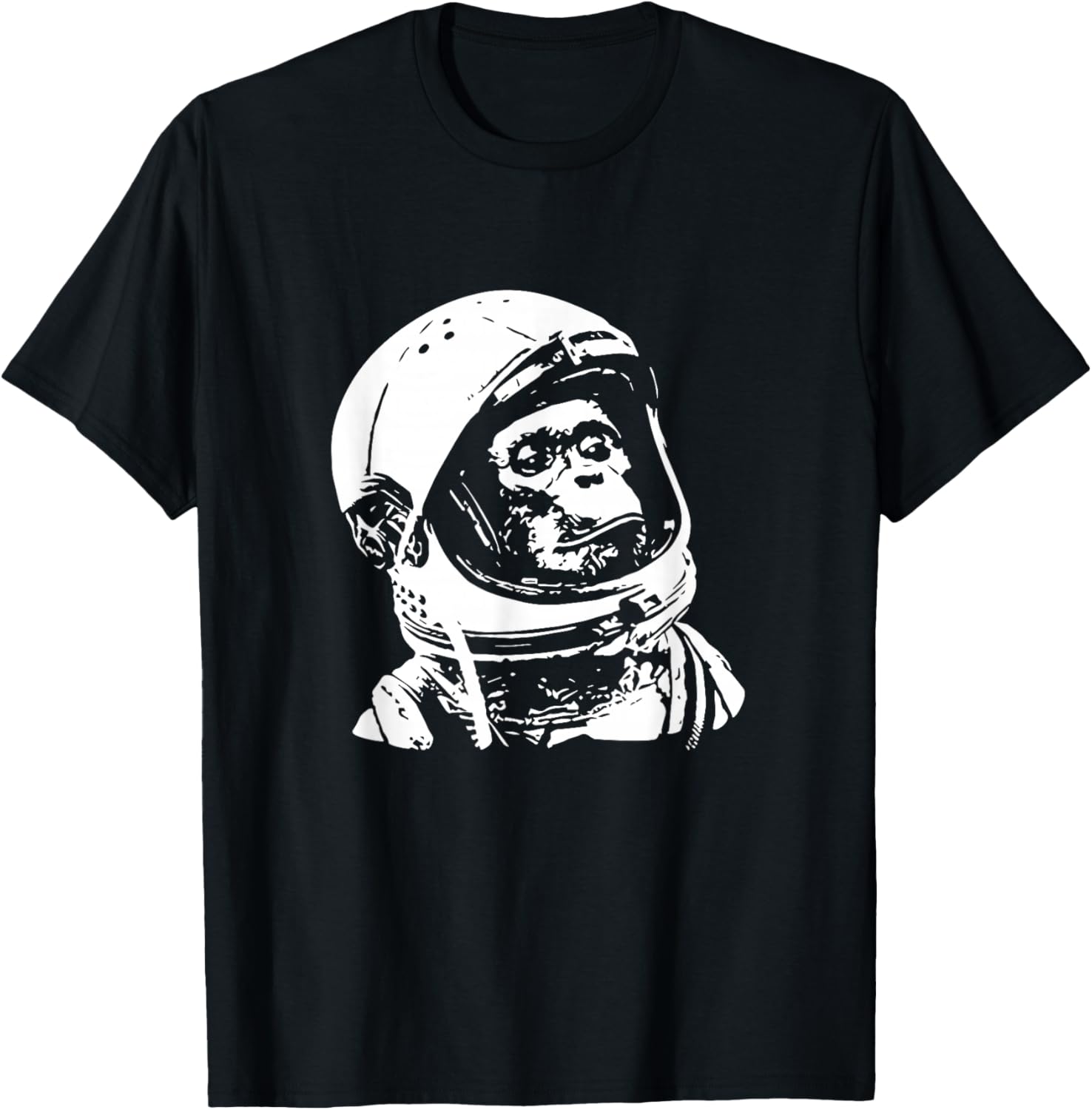 Vintage Space Travel Astronaut Monkey T-Shirt S разноцветный