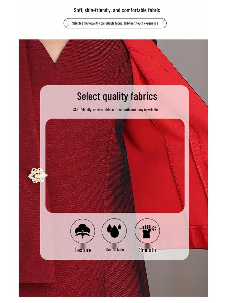 Elegant Rhinestone Two-Piece Dress for Women - 2025 Autumn/Winter Mother-in-Law Wedding Banquet Formal Dress