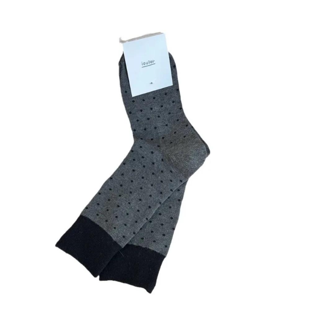 1 Paar Farbblock-Pünktchen-Mittelschaftsocken Niedliche Lässige Netz-Atmungsaktive Socken für Damen Schülerin Sommer Freizeit Wadenhohe Socken