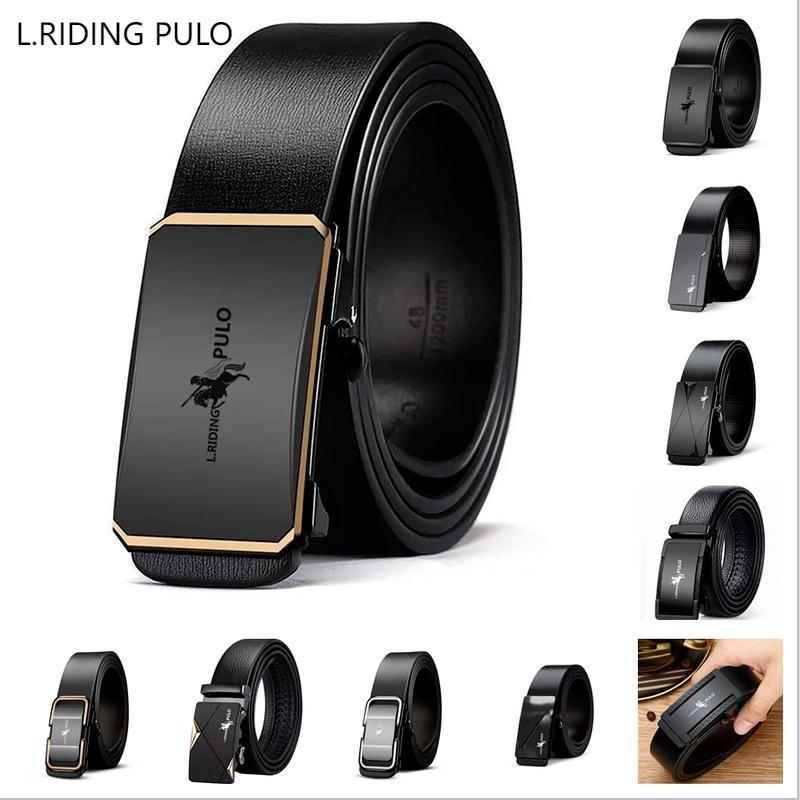 Paul  Belt Men Leather Automatic Buckle Belt Pure Cowhide Young People Casual Personality Korean Version of The Trend of The Trouser Belt