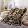 1PC Leopard Cub CloseUp Graphic Print Flannel Blanket High quality All Seasons for Lunch Break Warmth and Comfort Gifts Halloween Gifts