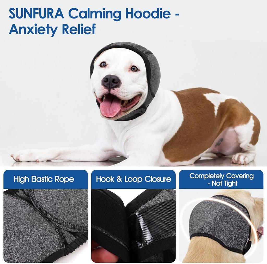 Dog Ear Muffs for Noise Cancelling Anxiety Relief Calming Aid During Grooming Bath Force Dry Head Shake Prevention Pet Safety