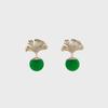 My Omelet Green Ginkgo Earrings