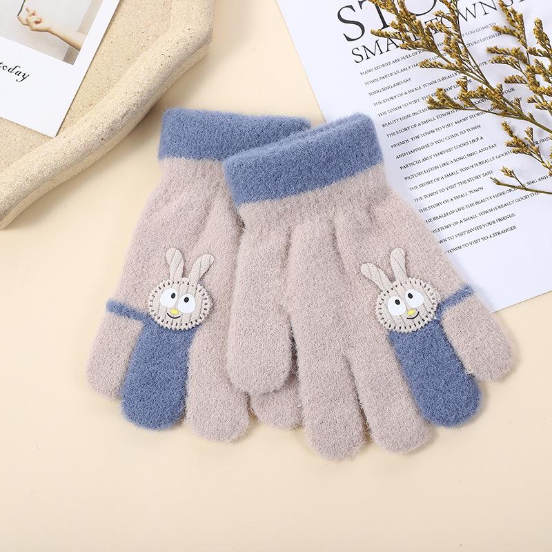 Children's gloves cute baby warm gloves cold gloves student full finger gloves children's gloves