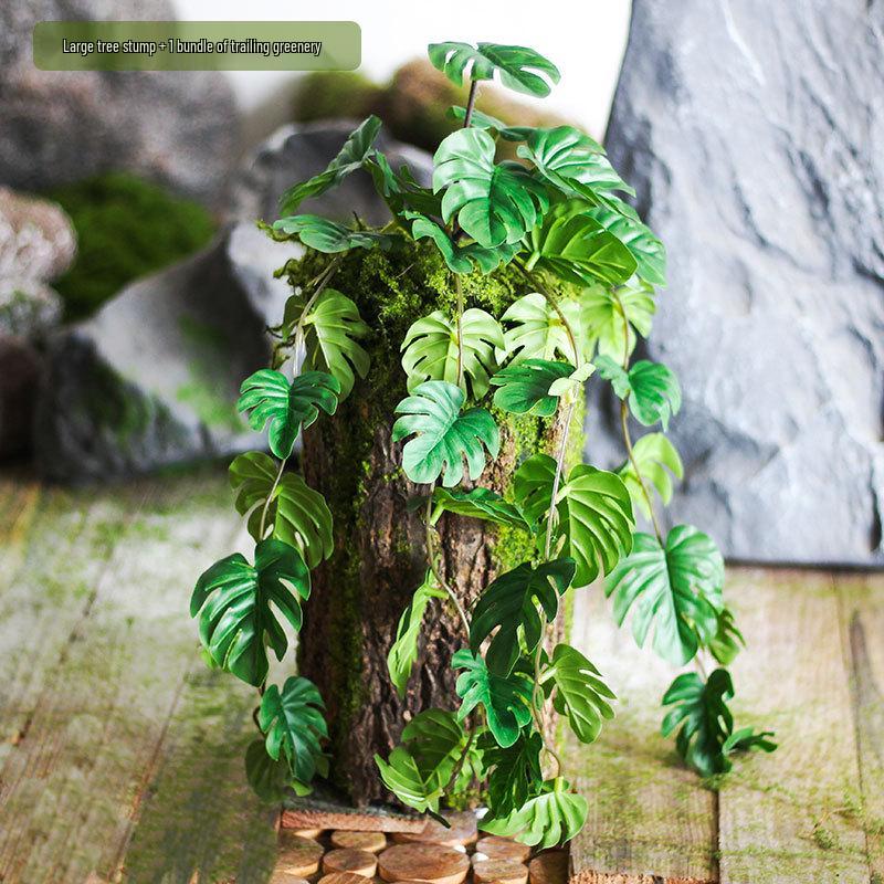 Forest Style Artificial Tree Stump with Moss Bark - Kindergarten and Country Style Decorative Ornament, Perfect for Landscaping or Inserting Flowers.