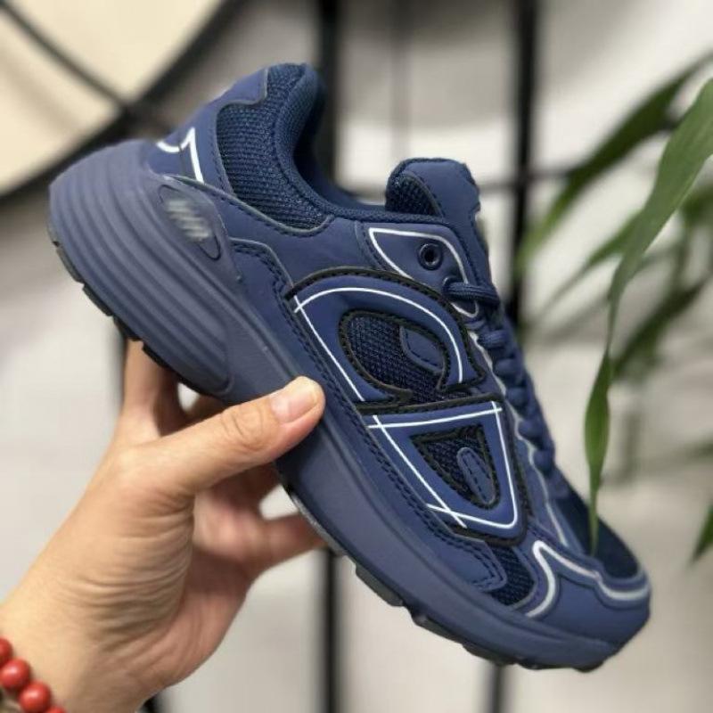 New versatile fashion casual men's and women's trend breathable sports shoes dad letter b30 heightening shoes