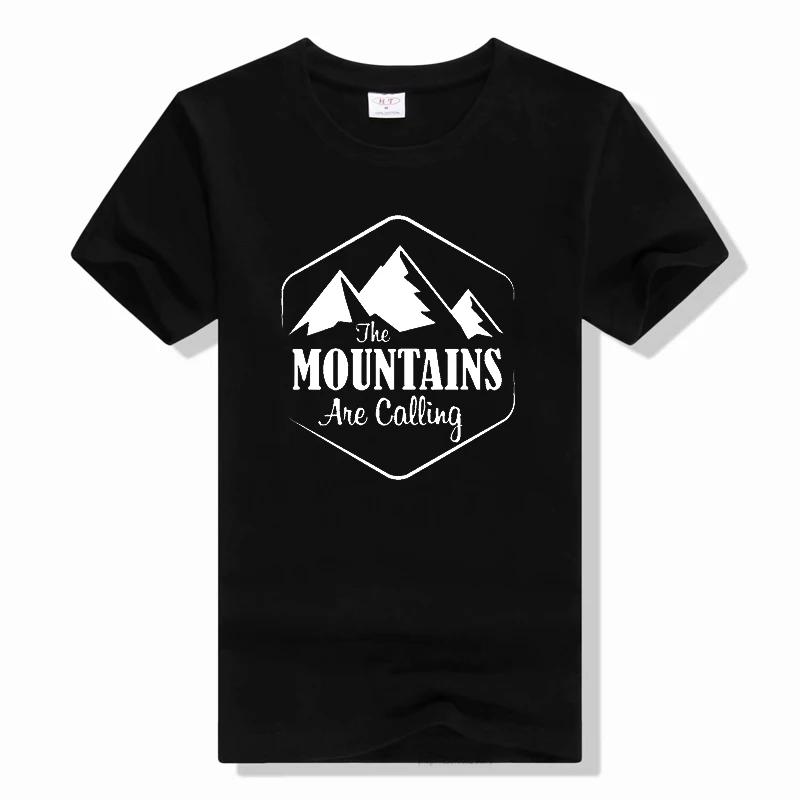 

The Mountains Are Calling And I Must Go T-shirt Unisex Short Sleeve Fashion women hiking tops tees outdoors casual t shirt S