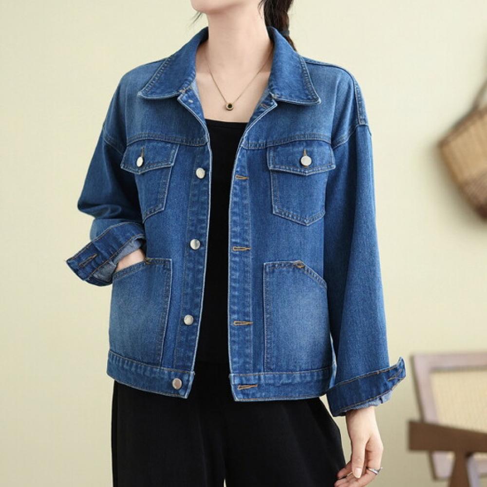 Karra Diagonal Pocket Denim Jacket Up To Size 77 A5s0380