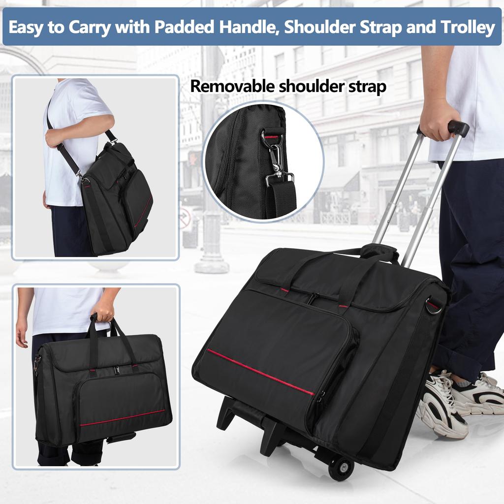 Trunab LCD Carrying Bag for 24 Inches with Wheels LCD Display Carrying Bag Holds 2 Monitor Bags
