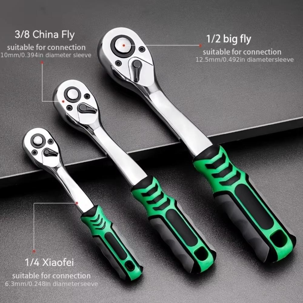 Chrome Vanadium Steel Ratchet Wrench Kit 1/4 Sleeve Spanner New Socket Wrench Set Socket Deep Nut