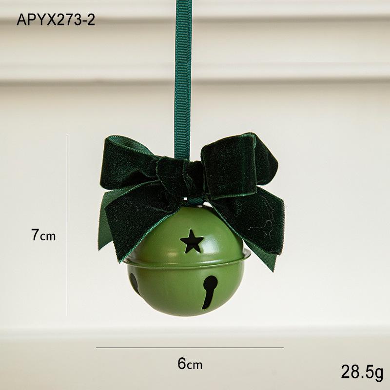 Velvet Bow Bell Ornament: Christmas Tree Pine Cone Decoration
