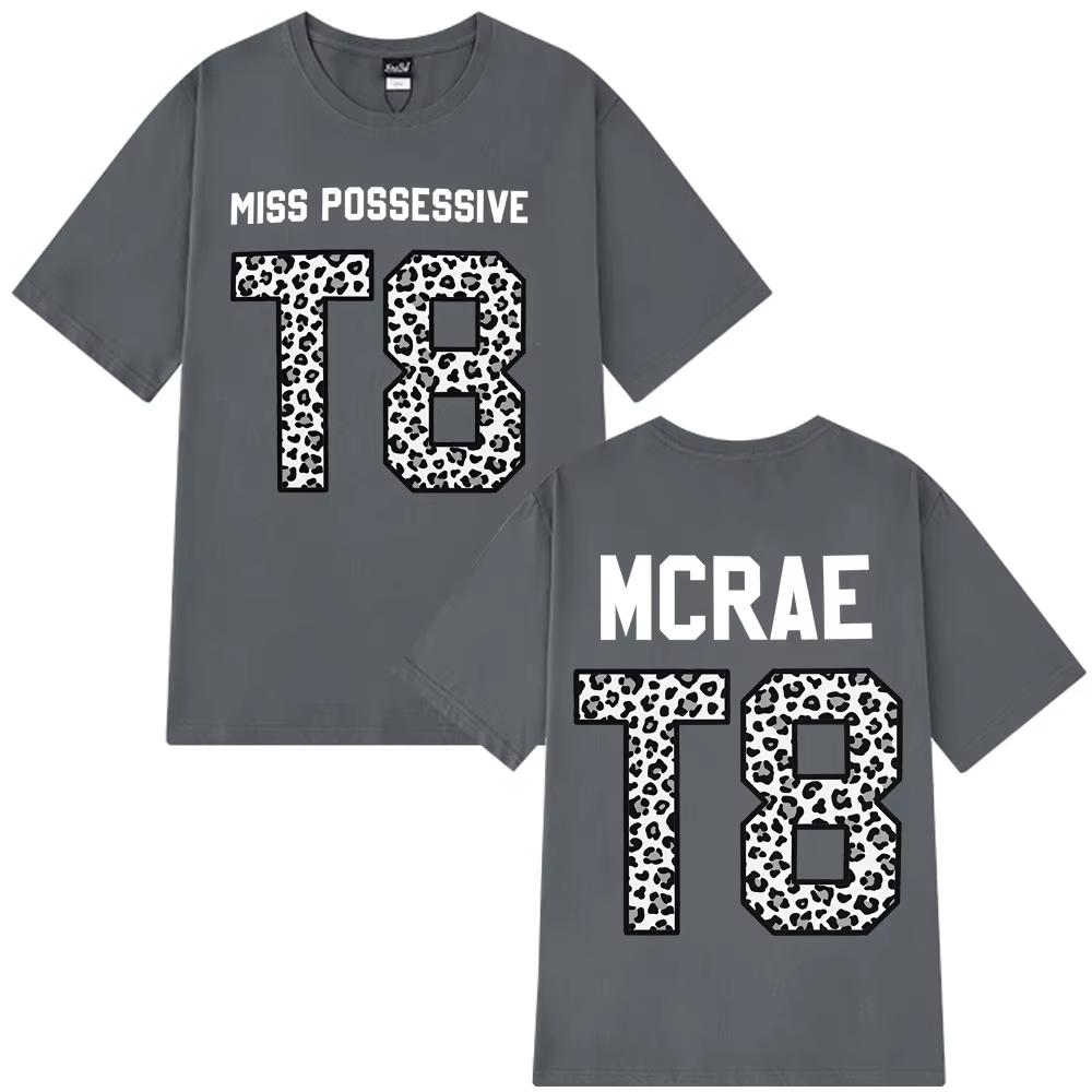 Tate McRae Tour T8 Leopard Graphic Print O-Neck Tee Shirt Men Women 100% Cotton Short Sleeve T-shirts Unisex Hip-hop Summer Tops