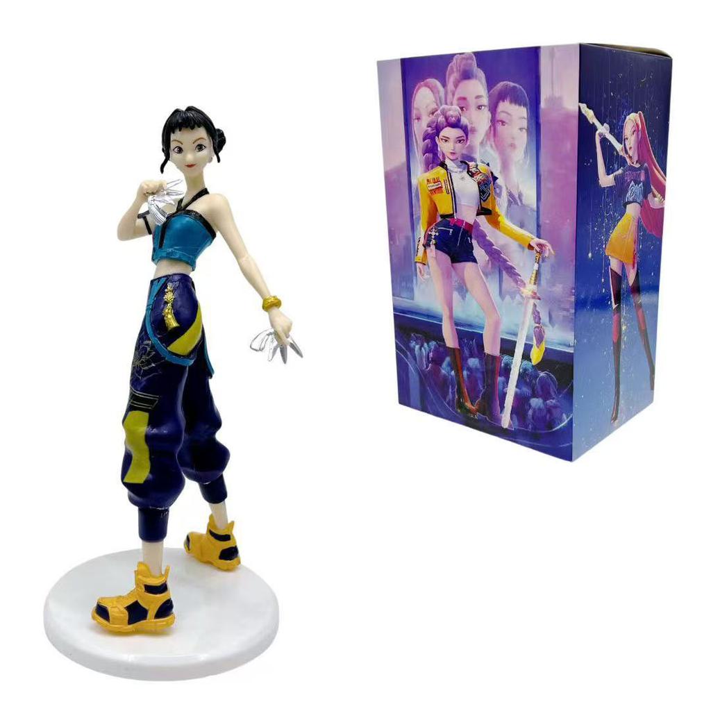 Kpop Demon Hunters Anime Figure Collection Desktop Cartoon Figurine Action Model Toys Plate Desk Ornaments Figurine Doll Fans