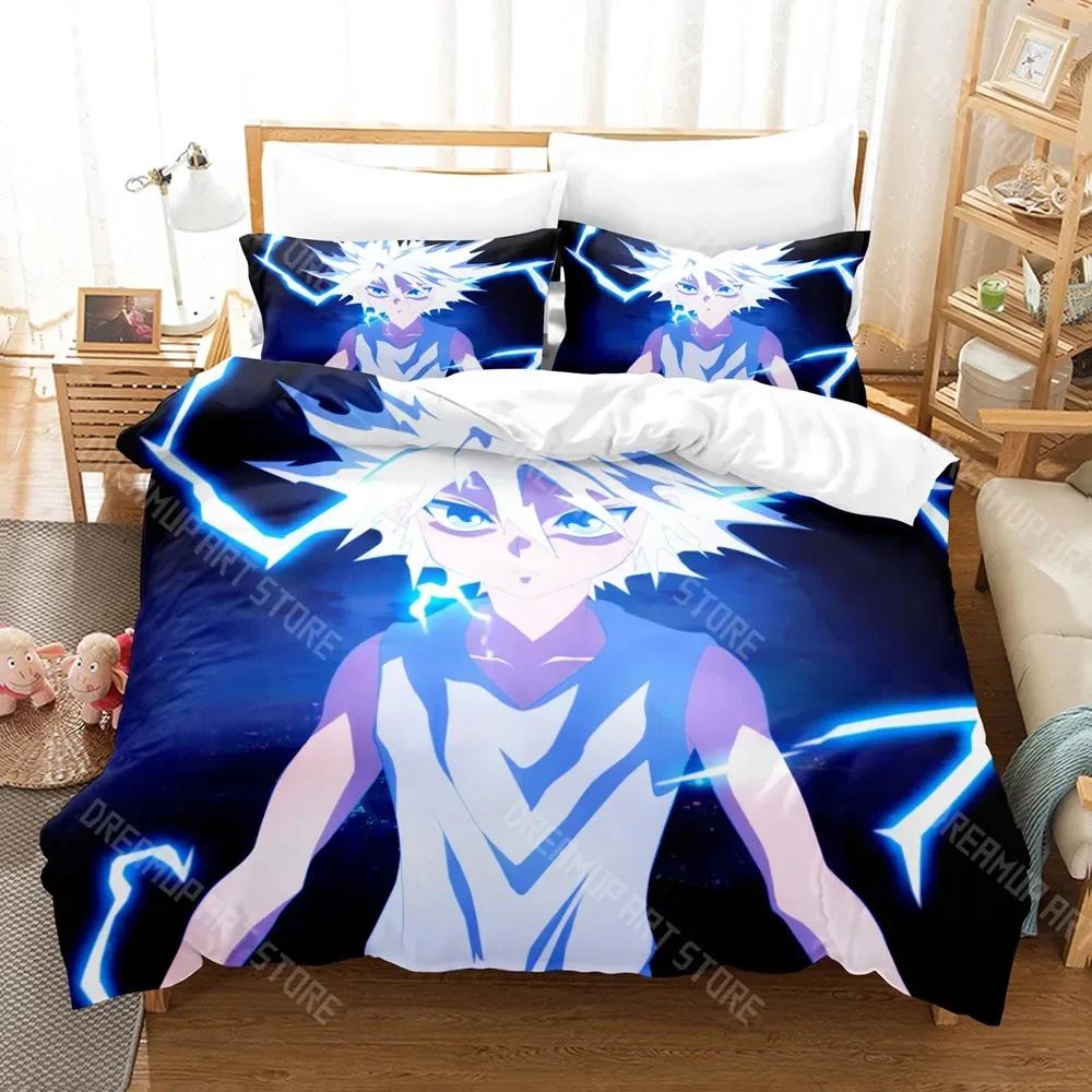 Druk 3D Hunter X Hunter Zestaw pościeli anime Pojedynczy bliźniak Pełny Królowa Król Rozmiar Zestaw pościeli dla dorosłych i dzieci Sypialnia Modne tekstylia domowe