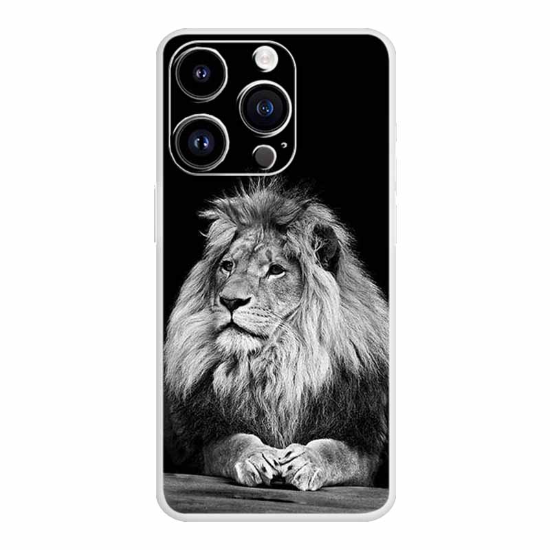Für iPhone 16 Pro Max Hülle Luxus Silikon TPU Weiche Abdeckung Handyhülle iPhone16 plus 16e Stoßfester Bumper Funda Tiere Hülle