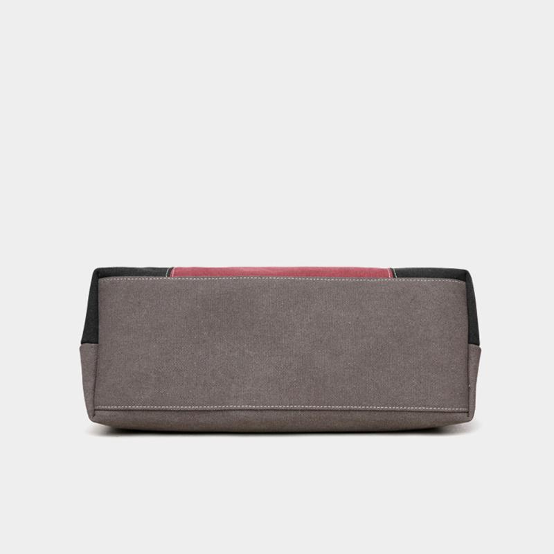 Yogodlns New Spliced Canvas Women's Shoulder Bag Large-capacity Portable Messenger Bag Casual Ethnic Style Contrasting Color Bag