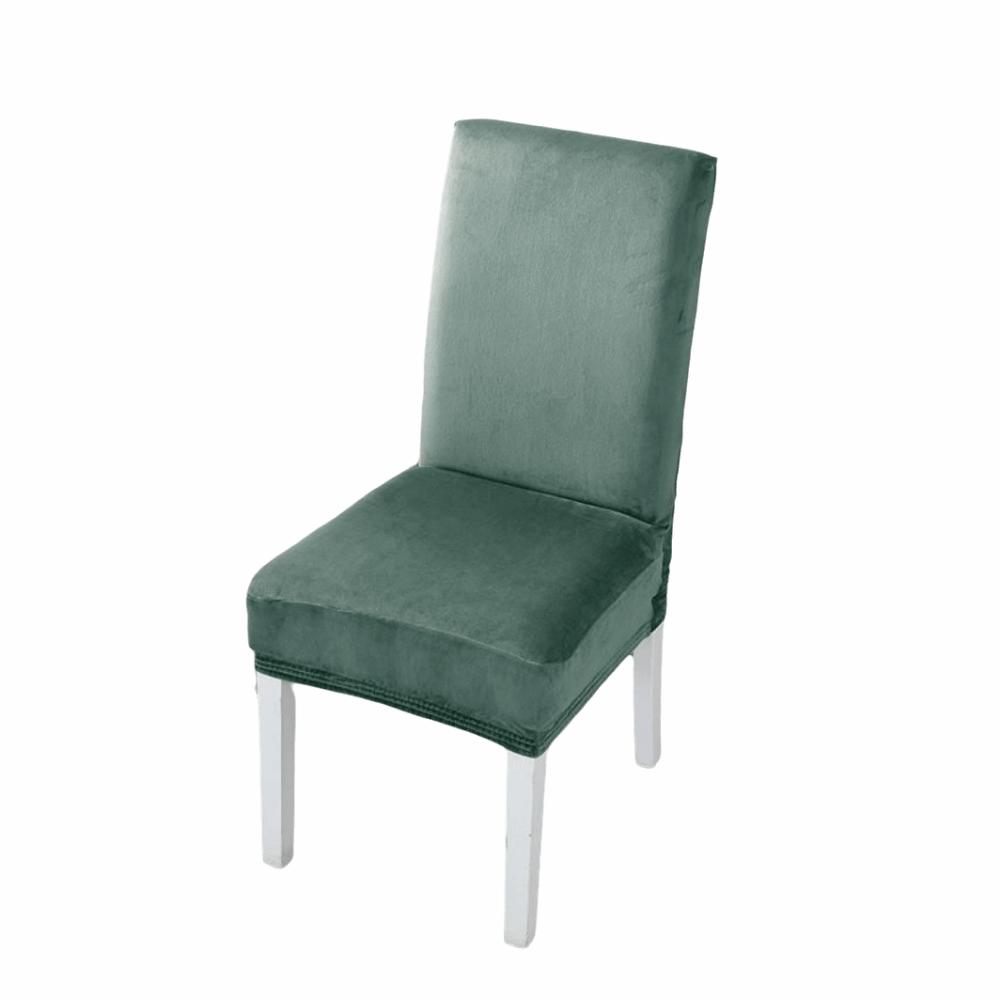 Thickened Plush Chair Cover Velvet Chair Protector Washable Elastic Chair Slipcover Restaurant
