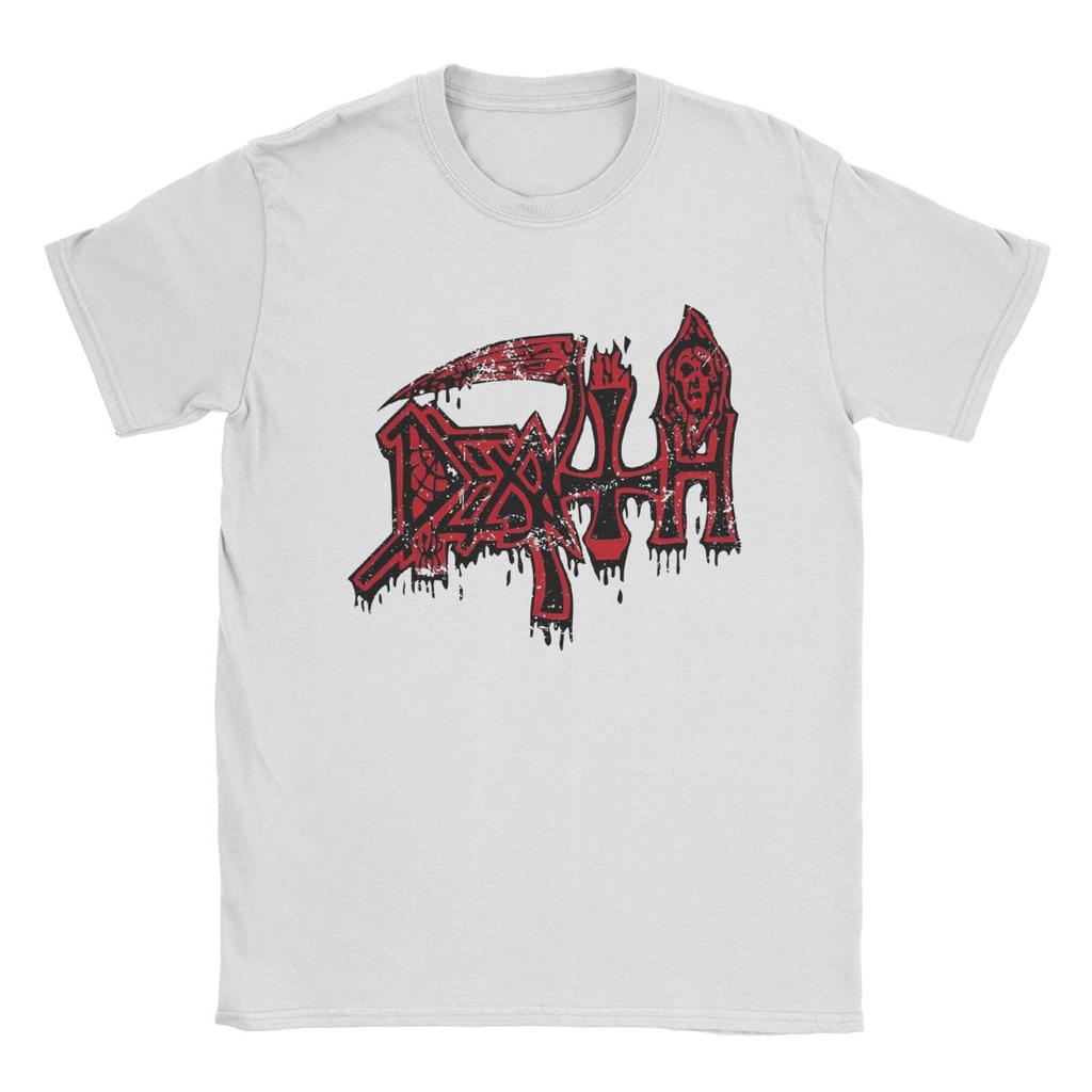 Death Band T-Shirt für Herren Lässig 100% Baumwolle T-Shirt Rundhalsausschnitt Kurzarm T-Shirts Bedruckte Kleidung