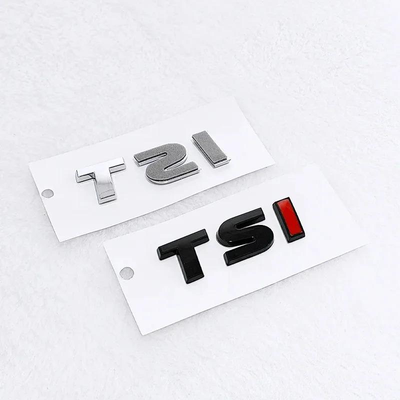 BPX5 New 3D ABS Chrome Black Logo TSI Emblem Letters Car Trunk Badge For 4 5 6 7 TSI Sticker Accessories