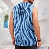 Men's Sleeveless Hoodie Lightweight Casual Vest with Leopard Print Pattern Fashionable Design for Summer Outdoor Activities Gym and Daily Wear