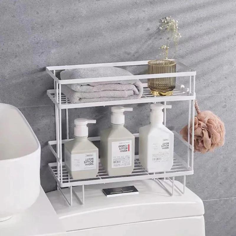 1pcs Bathroom Over The Toilet Storage Shelf Bathroom Storage Organizer with Toilet Paper Holder Toilet Top Shelf Space Saver