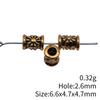 Concentric Circle Pattern Tube Spacer Beads Metal Loose Beads For Bracelet Necklace Hair Jewelry Craft Accessories For