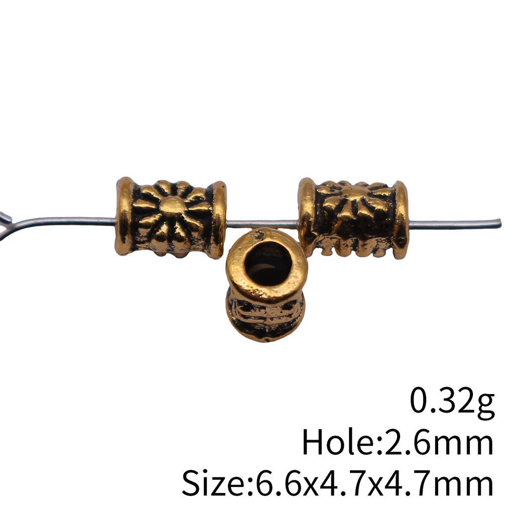 Concentric Circle Pattern Tube Spacer Beads Metal Loose Beads For Bracelet Necklace Hair Jewelry Craft Accessories For